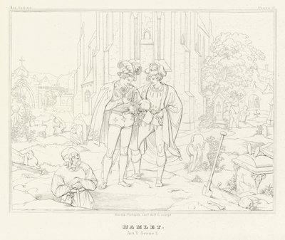 Hamlet, akt V, scene 1 (gravering) av Friedrich August Moritz Retzsch