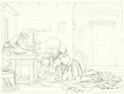 Illustrasjon for Schillers Lied von der Glocke, eller The Song Of The Bell (gravering) av Friedrich August Moritz Retzsch