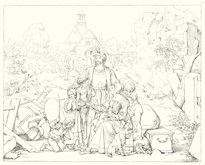 Illustrasjon for Schillers Lied von der Glocke, eller The Song Of The Bell (gravering) av Friedrich August Moritz Retzsch