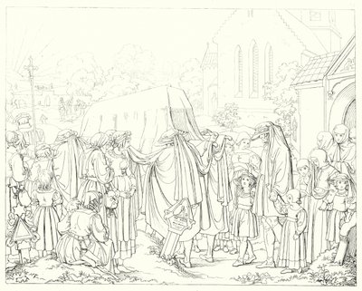 Illustrasjon for Schillers Lied von der Glocke, eller The Song Of The Bell (gravering) av Friedrich August Moritz Retzsch