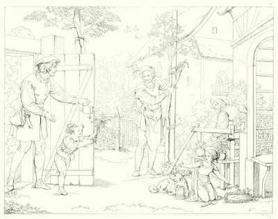 Illustrasjon for Schillers Lied von der Glocke, eller The Song Of The Bell (gravering) av Friedrich August Moritz Retzsch