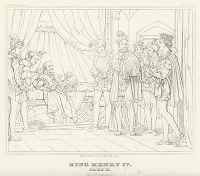 Kong Henrik IV, del II, akt IV, scene 4 (gravering) av Friedrich August Moritz Retzsch