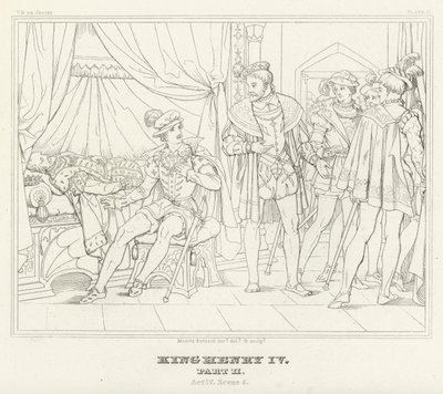 Kong Henrik IV, del II, akt IV, scene 4 (gravering) av Friedrich August Moritz Retzsch