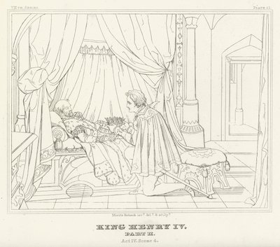 Kong Henrik IV, del II, akt IV, scene 4 (gravering) av Friedrich August Moritz Retzsch