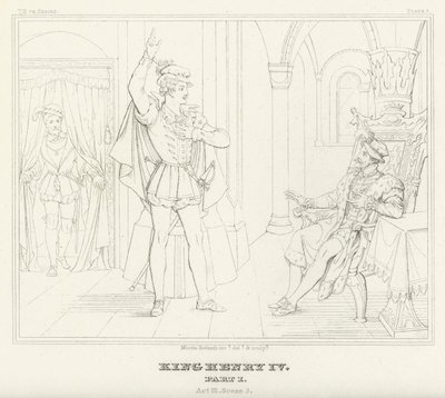 Kong Henrik IV, del I, akt III, scene 3 (gravering) av Friedrich August Moritz Retzsch