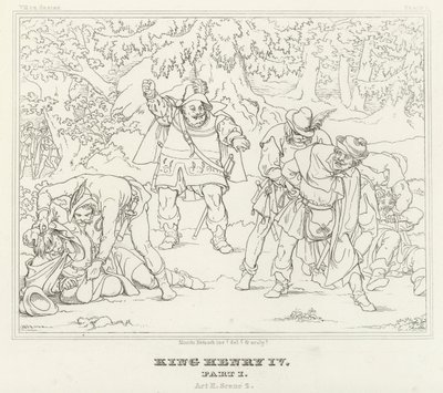Kong Henrik IV, del I, akt II, scene 2 (gravering) av Friedrich August Moritz Retzsch