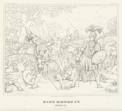 Kong Henrik IV, del I, akt V, scene 4 (gravering) av Friedrich August Moritz Retzsch