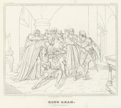 King Lear, akt III, scene 7 (gravering) av Friedrich August Moritz Retzsch
