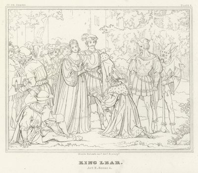 King Lear, akt II, scene 4 (gravering) av Friedrich August Moritz Retzsch