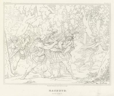 Macbeth, akt III, scene 3 (gravering) av Friedrich August Moritz Retzsch