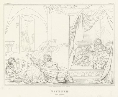 Macbeth, akt II, scene 1 (gravering) av Friedrich August Moritz Retzsch