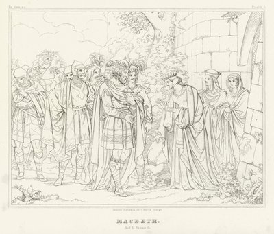 Macbeth, akt I, scene 6 (gravering) av Friedrich August Moritz Retzsch