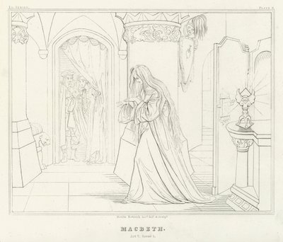 Macbeth, akt V, scene 1 (gravering) av Friedrich August Moritz Retzsch
