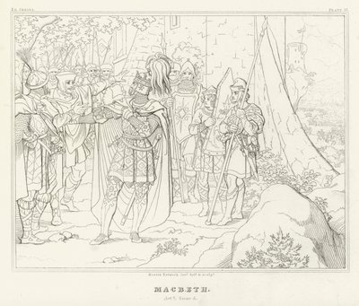 Macbeth, akt V, scene 5 (gravering) av Friedrich August Moritz Retzsch