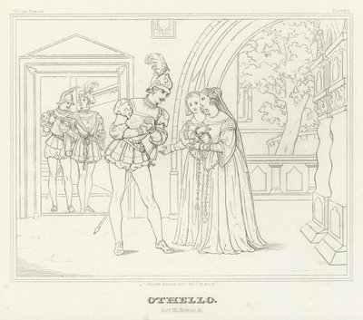 Othello, akt III, scene 3 (gravering) av Friedrich August Moritz Retzsch
