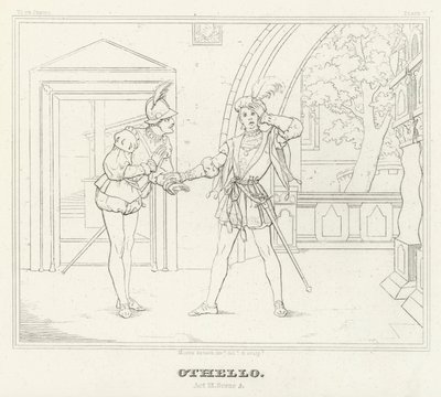 Othello, akt III, scene 3 (gravering) av Friedrich August Moritz Retzsch