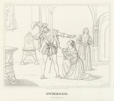 Othello, akt IV, scene 2 (gravering) av Friedrich August Moritz Retzsch