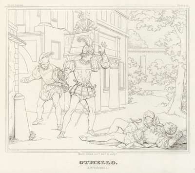 Othello, akt V, scene 1 (gravering) av Friedrich August Moritz Retzsch