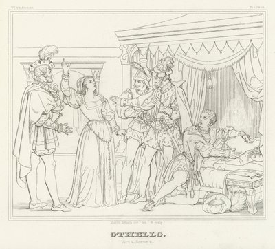 Othello, akt V, scene 2 (gravering) av Friedrich August Moritz Retzsch