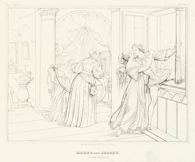 Romeo og Julie, akt III, scene 5 (gravering) av Friedrich August Moritz Retzsch