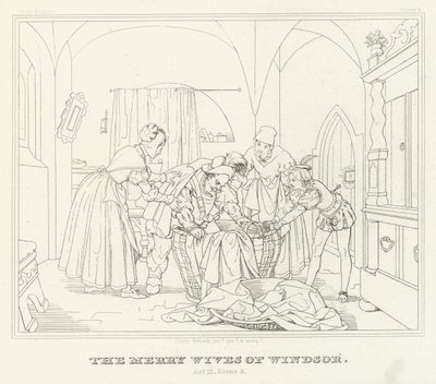 The Merry Wives of Windsor, Act III, Scene 3 (gravering) av Friedrich August Moritz Retzsch