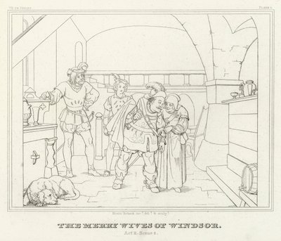 The Merry Wives of Windsor, Act II, Scene 2 (gravering) av Friedrich August Moritz Retzsch