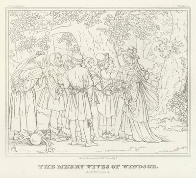 The Merry Wives of Windsor, Act V, Scene 4 (gravering) av Friedrich August Moritz Retzsch