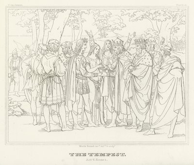 The Tempest, Act V, Scene 1 (gravering) av Friedrich August Moritz Retzsch