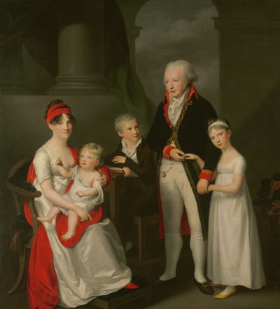 Marc Andre Souchay (1759-1814) og hans familie, ca. 1805 av Friedrich Carl Groger