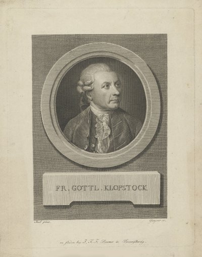 Portrett av Friedrich Gottlieb Klopstock 1724-1803, ca. 1790. av Friedrich Christian Gottlieb Geyser