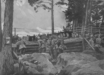 1. verdenskrig: Tyske soldater kjemper i Vogesene av Friedrich Fennel