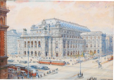 Utsikt over Wiens statsopera. av Friedrich Frank