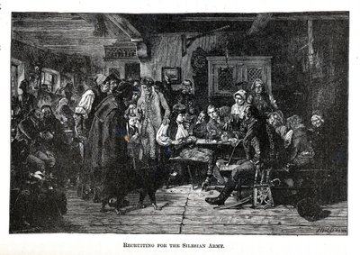 Rekruttering til den schlesiske hæren, 1882 av Friedrich Hiddemann