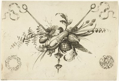 Festival med blomster, bladeren og vruchten Annen ny festong av blomster og frukt (serietittel) av Friedrich Jacob Morisson