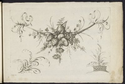 Festool van frukt, blader og blomster Annen ny festong av blomster og frukt (serietittel) av Friedrich Jacob Morisson
