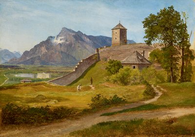 Militærvakthuset og Josefsturm på Mönchsberg i Salzburg av Friedrich Loos