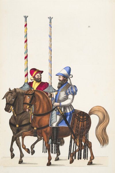 To ryttere på en turnering, plate fra 