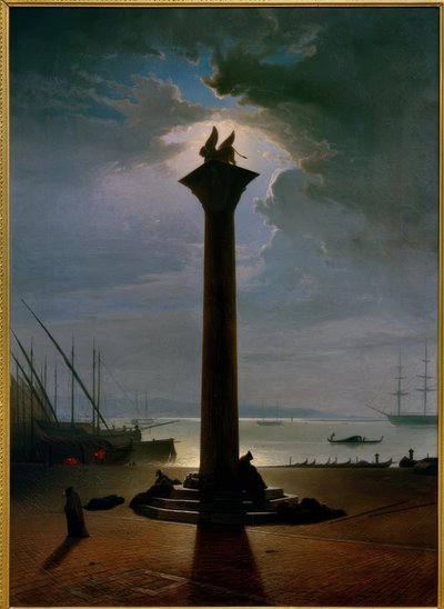 Markussøylen i Venezia ved måneskinn av Friedrich Nerly