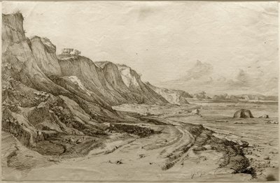 F.Nerly, The Brodtener Ufer nær Travemünde av Friedrich Nerly