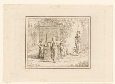 Kvinner ved vannbrønn Scener fra hverdagen i Italia (serietittel) Figur prese dal vero (serietittel på objekt) av Friedrich Rehberg