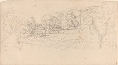 En terrassert hage ved en villa av Friedrich Salathé