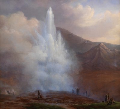 Utbruddet av den store geysiren på Island i 1834 av Friedrich Theodore Kloss