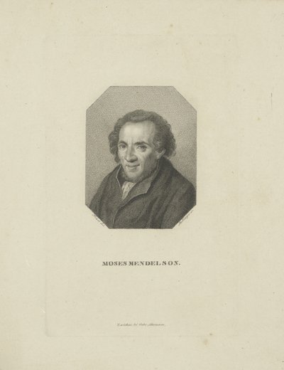 Portrett av Moses Mendelssohn 1729-1786, 1818. av Friedrich Wilhelm Bollinger