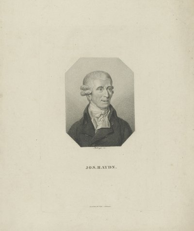 Portrett av komponisten Joseph Haydn 1732-1809, 1818. av Friedrich Wilhelm Bollinger