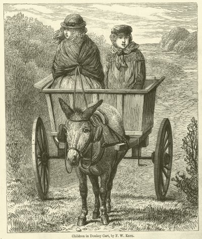 Barn i eselvogn (gravering) av Friedrich Wilhelm Keyl