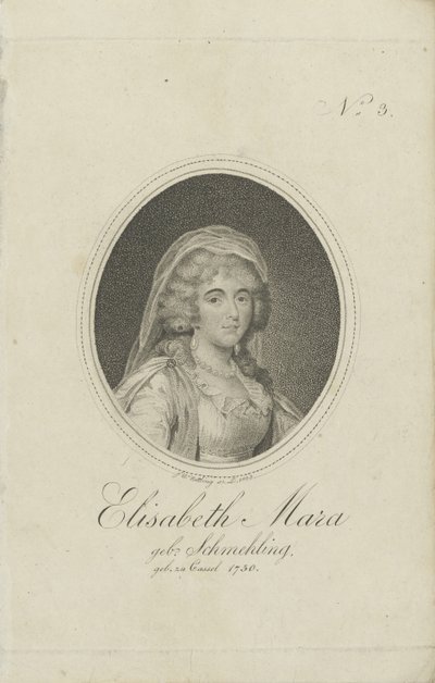 Gertrud Elisabeth Mara, født Schmeling 1749-1833, 1803. av Friedrich Wilhelm Nettling