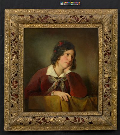 Antonie Amerling med hodet støttet i hånden (kunstnerens første hustru) av Friedrich von Amerling