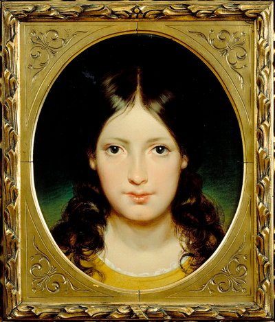""Girl"" (Ung jente) Maleri av Friedrich Ritter von Amerling (1803-1887) ca. 1838 - Olje på lerret Dim 39,5x32,5 cm Moravska galleriet, Brno av Friedrich von Amerling