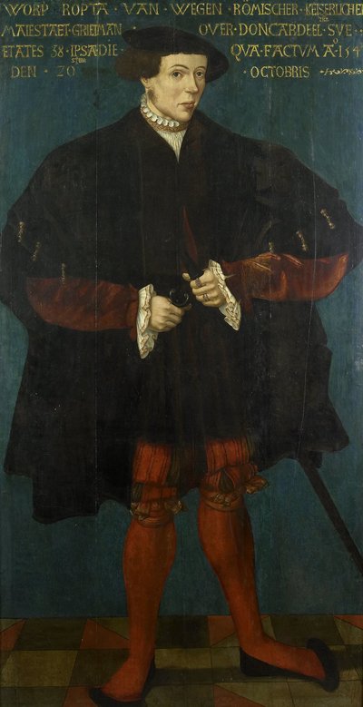 Portrett av Throw of Ropta, Chief Magistrate of East Dongeradeel av Friese School 1542