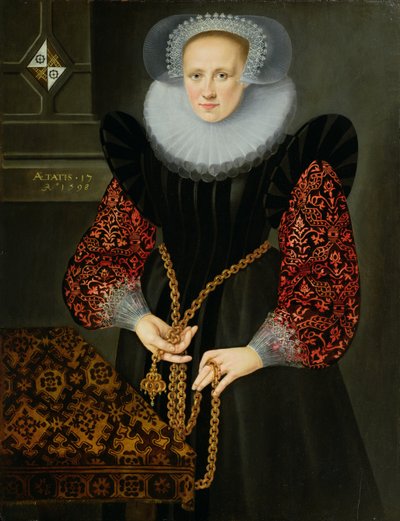 Portrett av Aefge Gijbland, sytten år gammel, 1598 av Friesian School